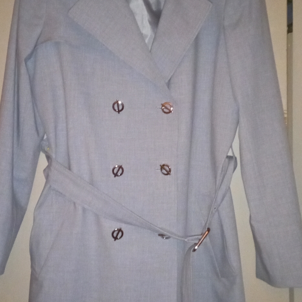 Calvin Klein Collection Light Gray Double-Breasted Blazer